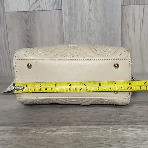 Valentino Orlandi Light Taupe Small Crossbody Purse Satchel Vegan Leather NEW - Picture 14 of 16